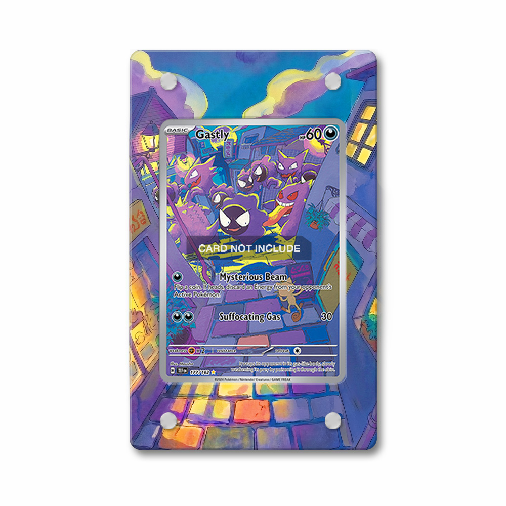 Khung thiết kế Gastly 177-162 IR AR Temporal Forces bảo vệ thẻ bài - Extended Art Case for trading card Pokemon