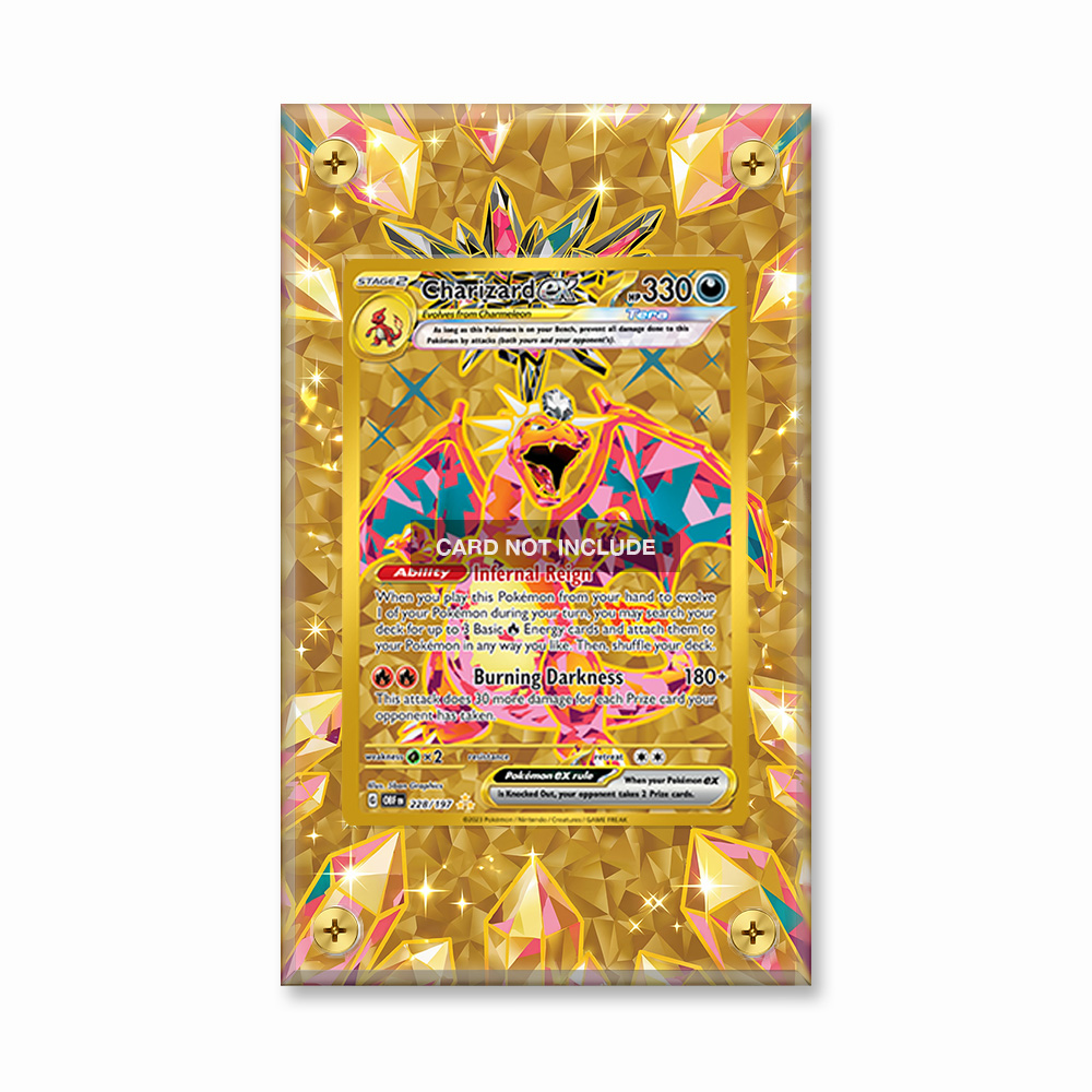 Khung thiết kế Charizard ex 228-197 Hyper Rare Obsidian Flames bảo vệ thẻ bài - Extended Art Case for trading card Pokemon