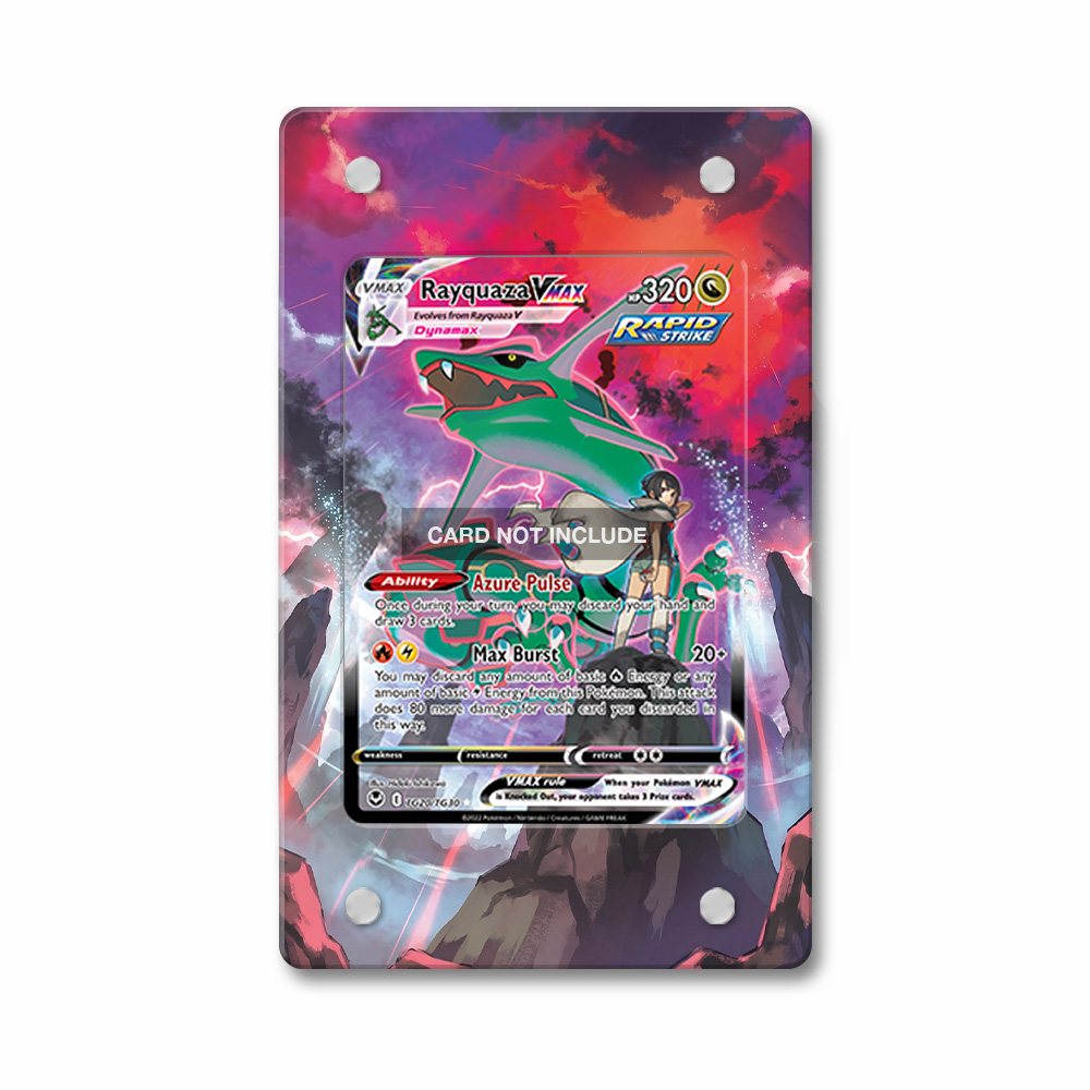 Khung thiết kế Rayquaza VMAX TG20 Trainer Gallery Silver Tempest bảo vệ thẻ bài - Extended Art Case for trading card Pokemon