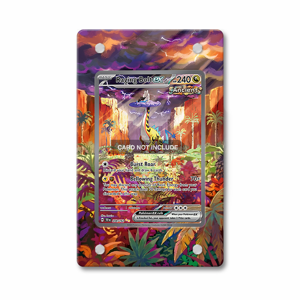 Khung thiết kế Raging Bolt ex 208-162 SIR SAR Temporal Forces bảo vệ thẻ bài - Extended Art Case for trading card Pokemon
