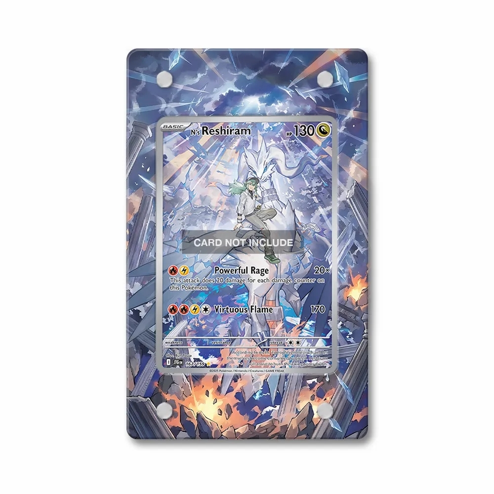 Khung thiết kế N's Reshiram 167-159 IR AR Journey Together bảo vệ thẻ bài - Extended Art Case for trading card Pokemon