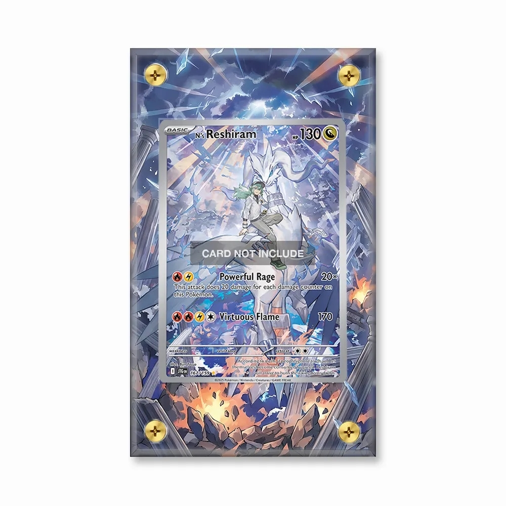 Khung thiết kế N's Reshiram 167-159 IR AR Journey Together bảo vệ thẻ bài - Extended Art Case for trading card Pokemon