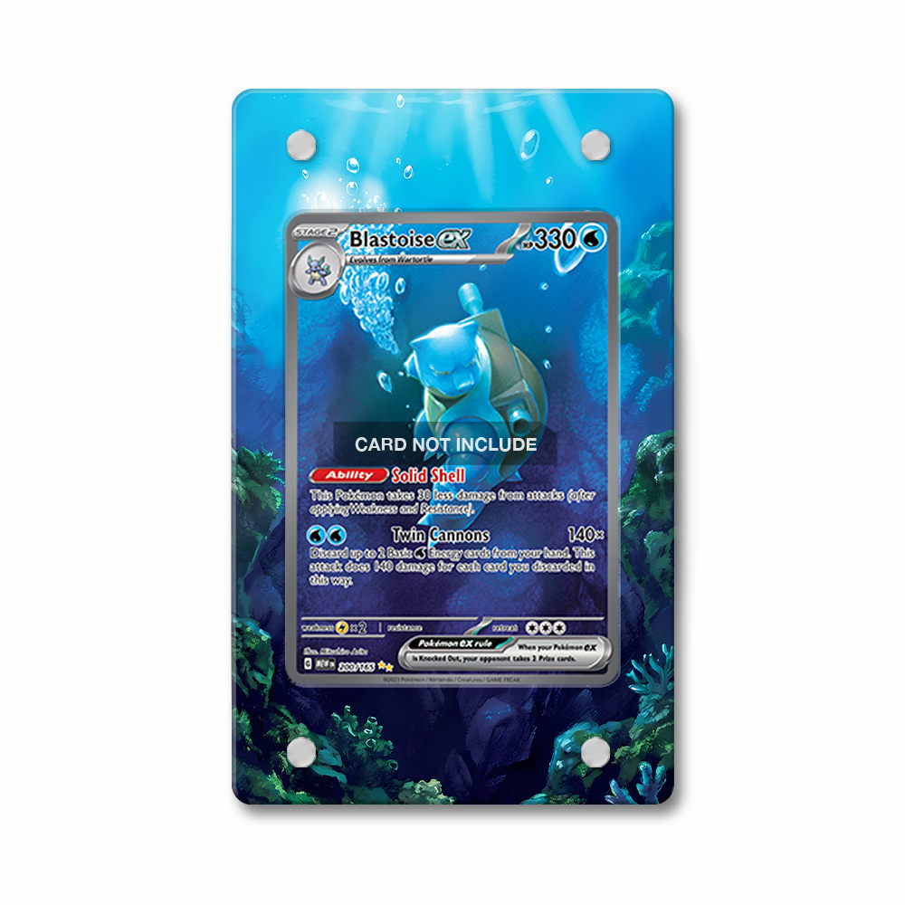 Khung thiết kế Blastoise ex 200-165 SIR SAR Pokemon 151 bảo vệ thẻ bài - Extended Art Case for trading card Pokemon