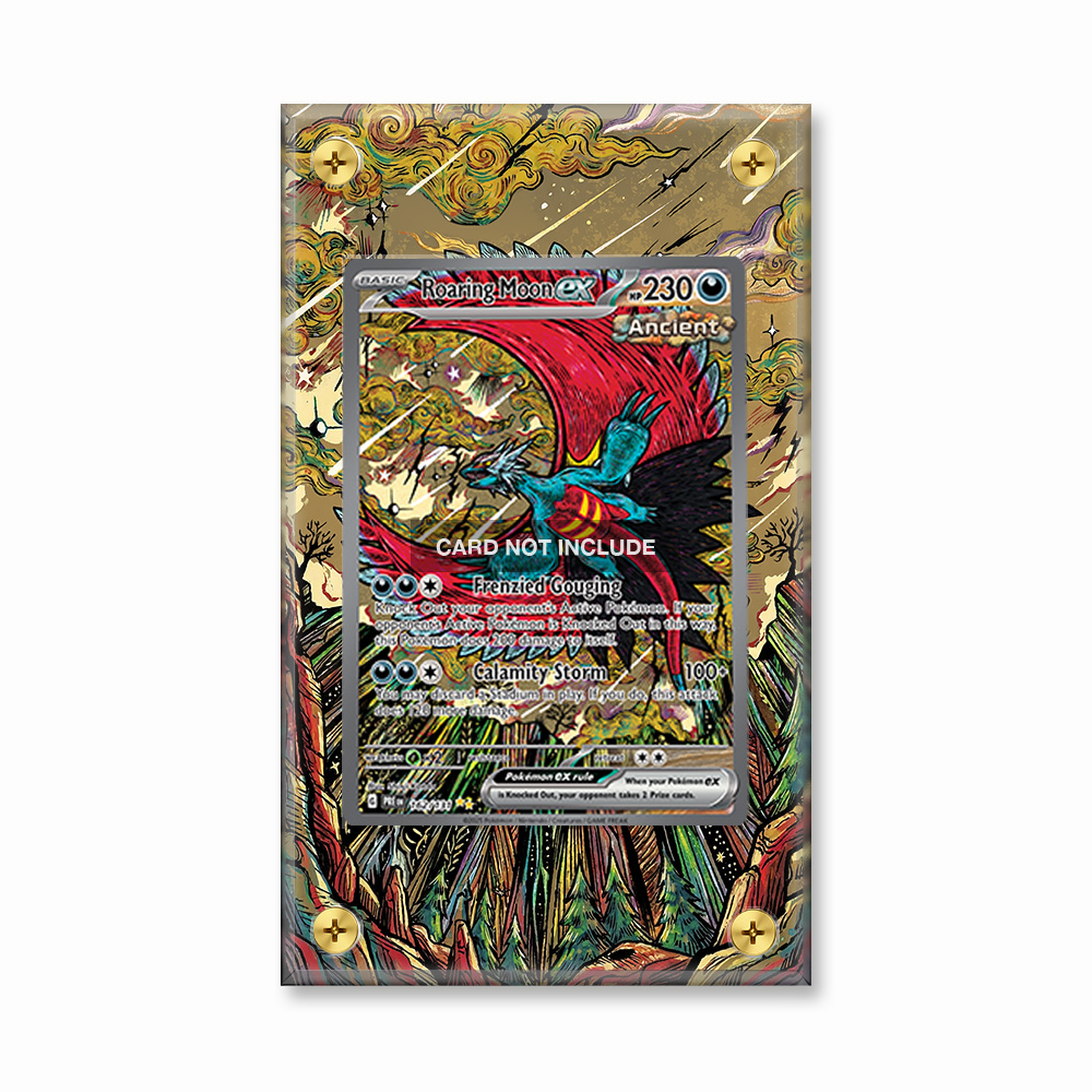 Khung thiết kế Roaring Moon ex 162-131 SIR SAR Prismatic Evolutions bảo vệ thẻ bài - Extended Art Case for trading card Pokemon