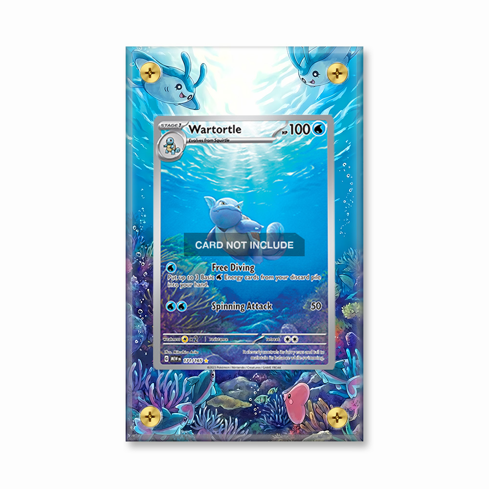 Khung thiết kế Wartortle 171-165 IR AR Scarlet & Violet 151 bảo vệ thẻ bài - Extended Art Case for trading card Pokemon