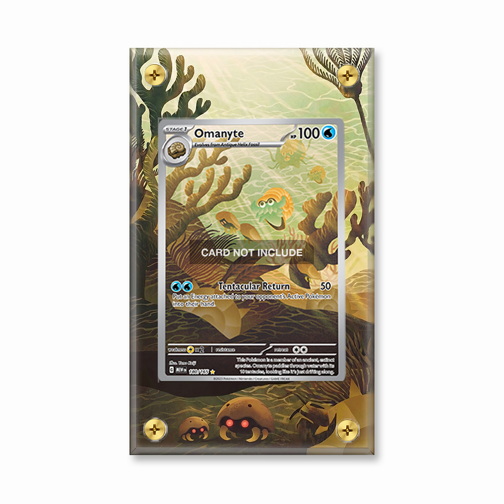 Khung thiết kế Omanyte 180-165 IR AR Pokemon 151 bảo vệ thẻ bài - Extended Art Case for trading card Pokemon