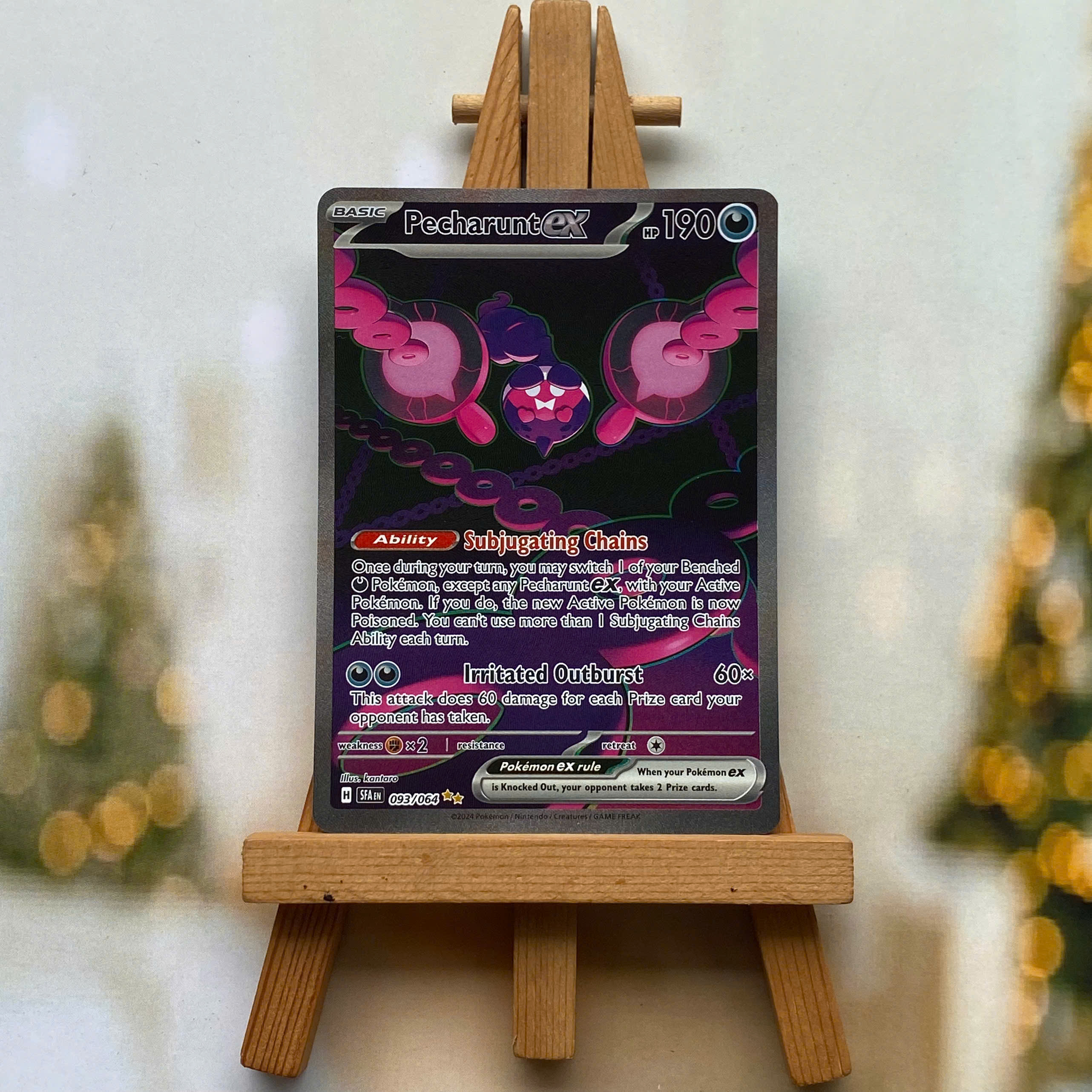 Thẻ hình Pokemon Pecharunt ex 093/064 - Lá bài lẻ Shrouded Fable Special Illustration Rare tiếng Anh chính hãng