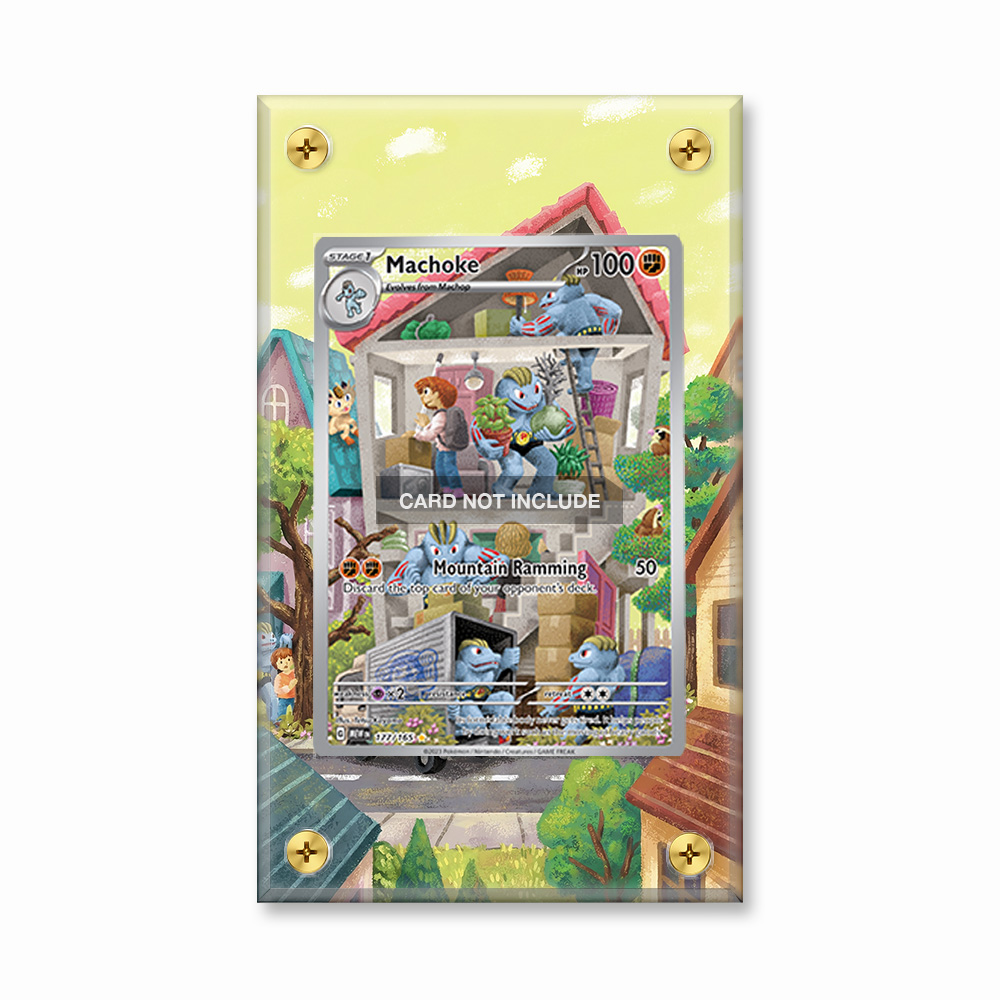 Khung thiết kế Machoke 177-165 IR AR Pokemon 151 bảo vệ thẻ bài - Extended Art Case for trading card Pokemon