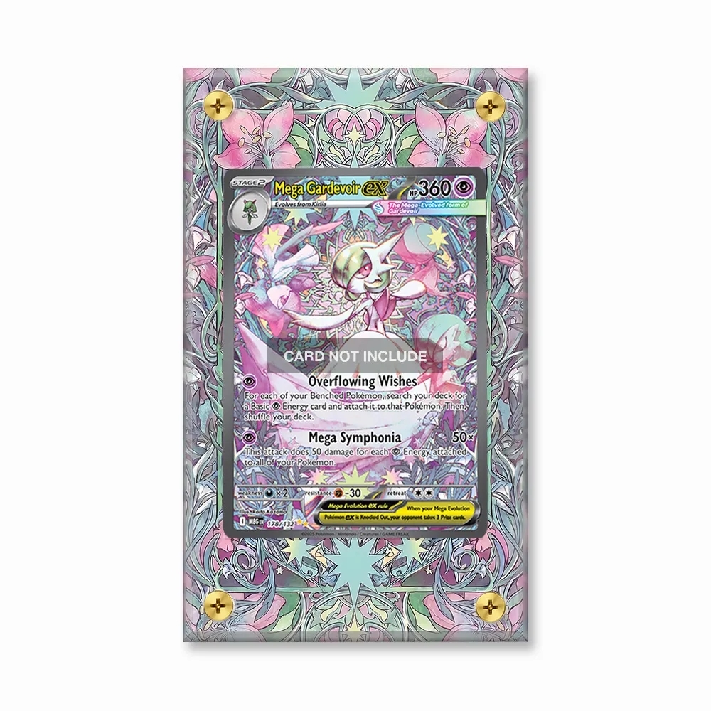 Khung thiết kế Mega Gardevoir ex 201-132 SIR SAR Mega Evolution Base Set bảo vệ thẻ bài - Extended Art Case for trading card Pokemon