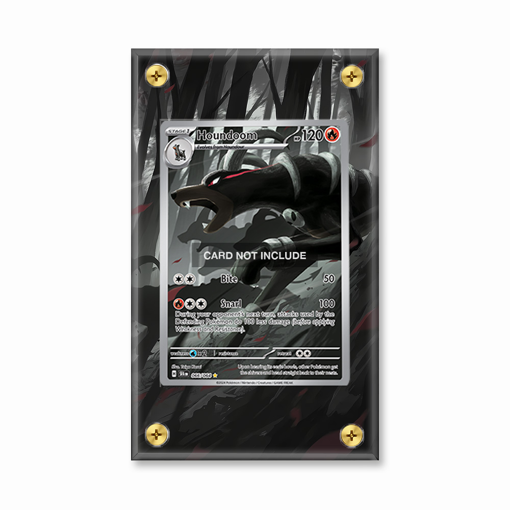 Khung thiết kế Houndoom 066-064 IR AR Shrouded Fable bảo vệ thẻ bài - Extended Art Case for trading card Pokemon