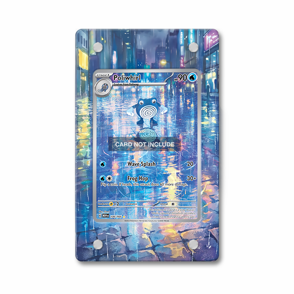 Khung thiết kế Poliwhirl 176-165 IR AR Scarlet & Violet 151 bảo vệ thẻ bài - Extended Art Case for trading card Pokemon