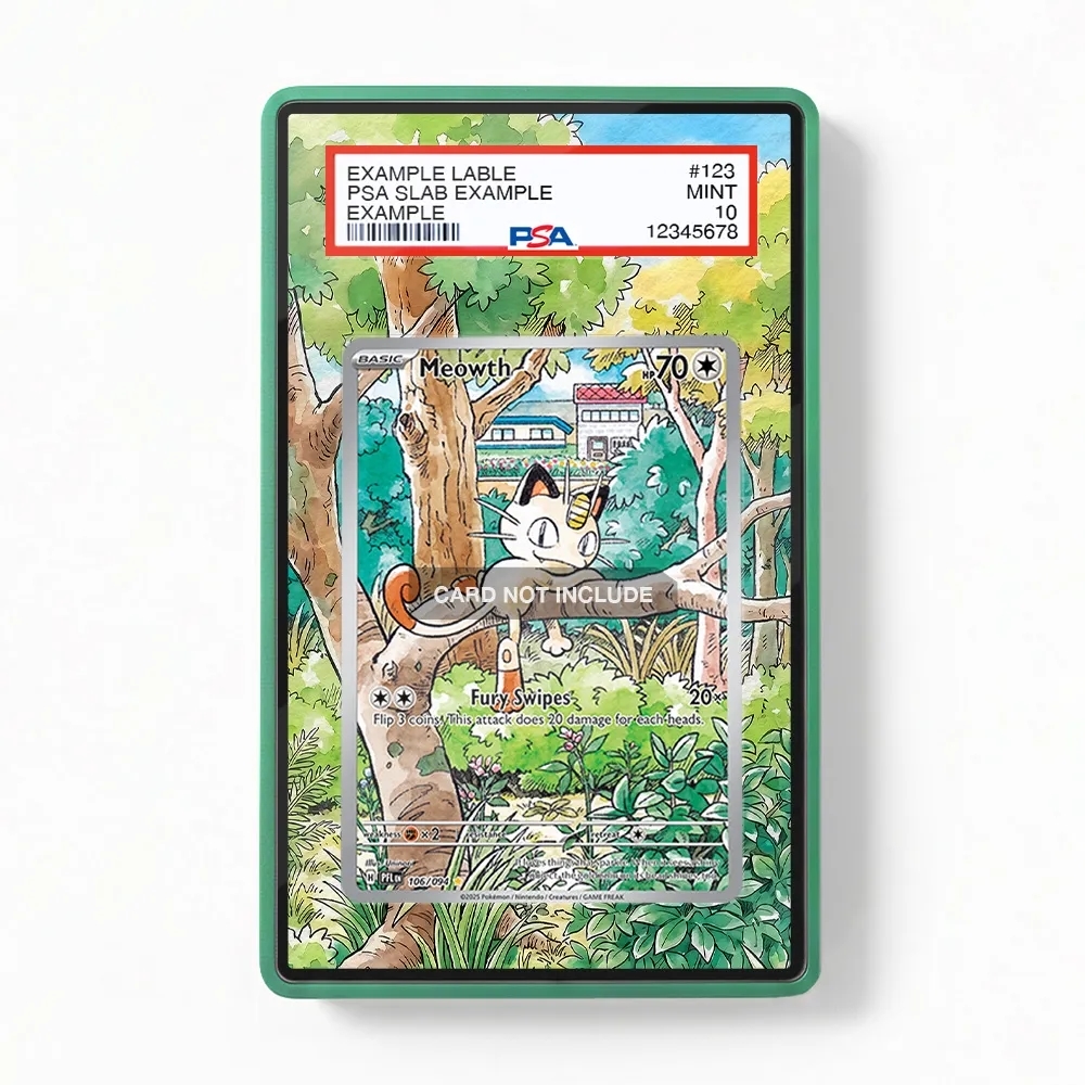 Khung thiết kế Meowth IR AR Phantasma Flames bảo vệ thẻ bài - Extended Art Case for trading card Pokemon