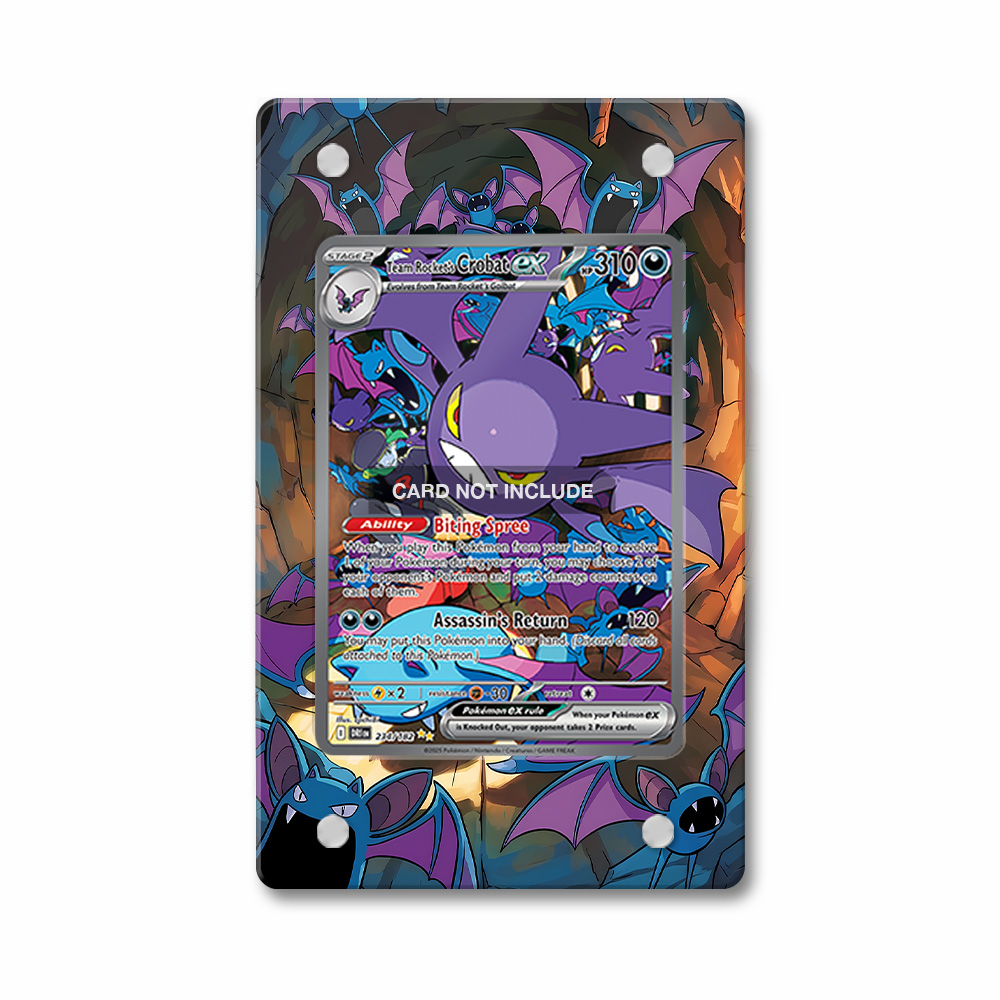 Khung thiết Team Rocket's Crobat ex 234-182 SIR SAR Destined Rivals bảo vệ thẻ bài - Extended Art Case for trading card Pokemon