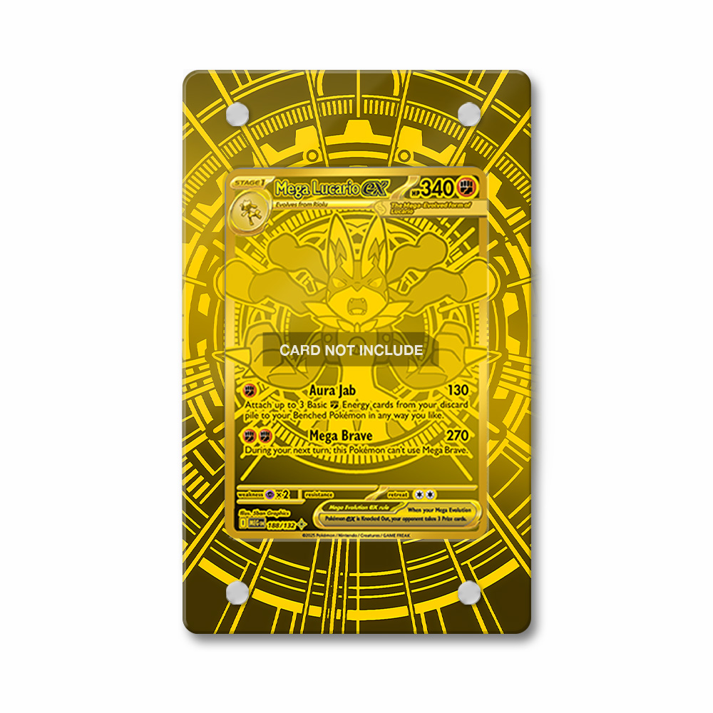 Khung thiết kế Mega Lucario ex 188-132 MUR Mega Evolution Base Set bảo vệ thẻ bài - Extended Art Case for trading card Pokemon