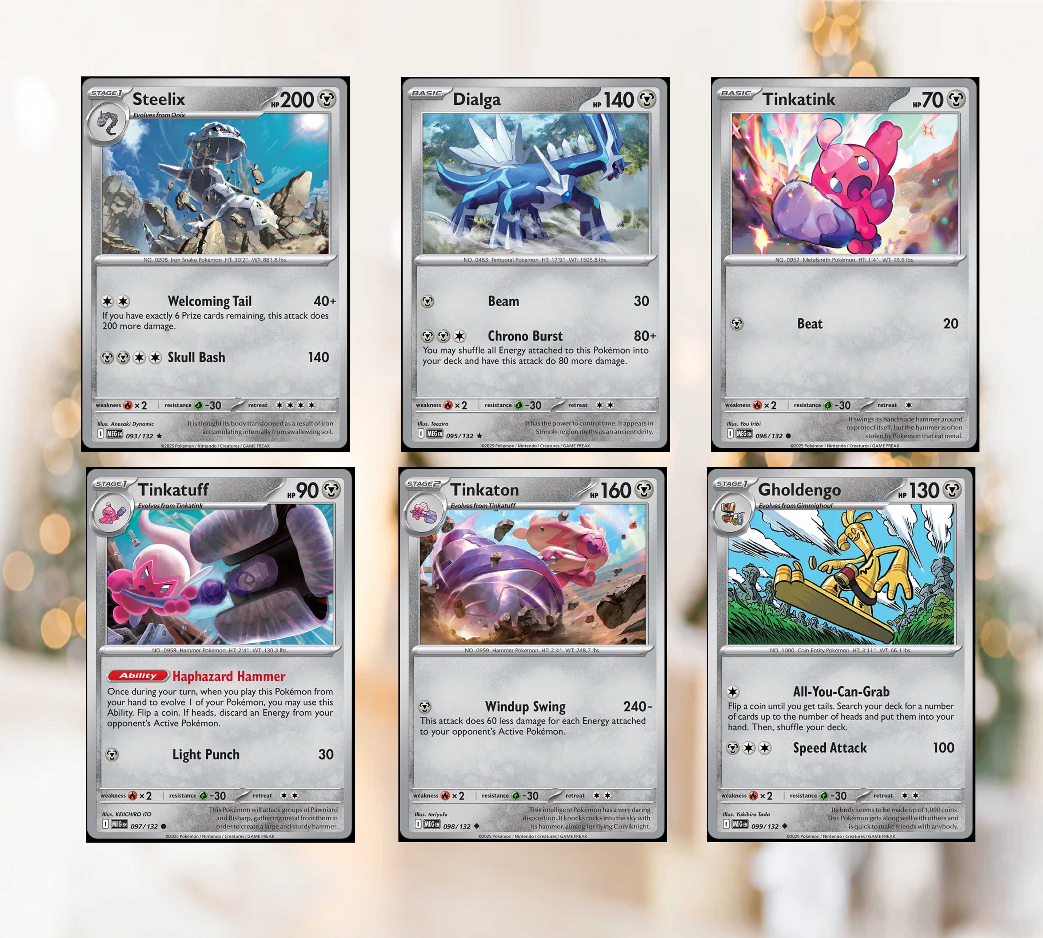 [Reverse 132- Metal] Thẻ hình Pokemon Hệ kim loại từ Mega Evolution Base Set Reverse Holo tiếng Anh