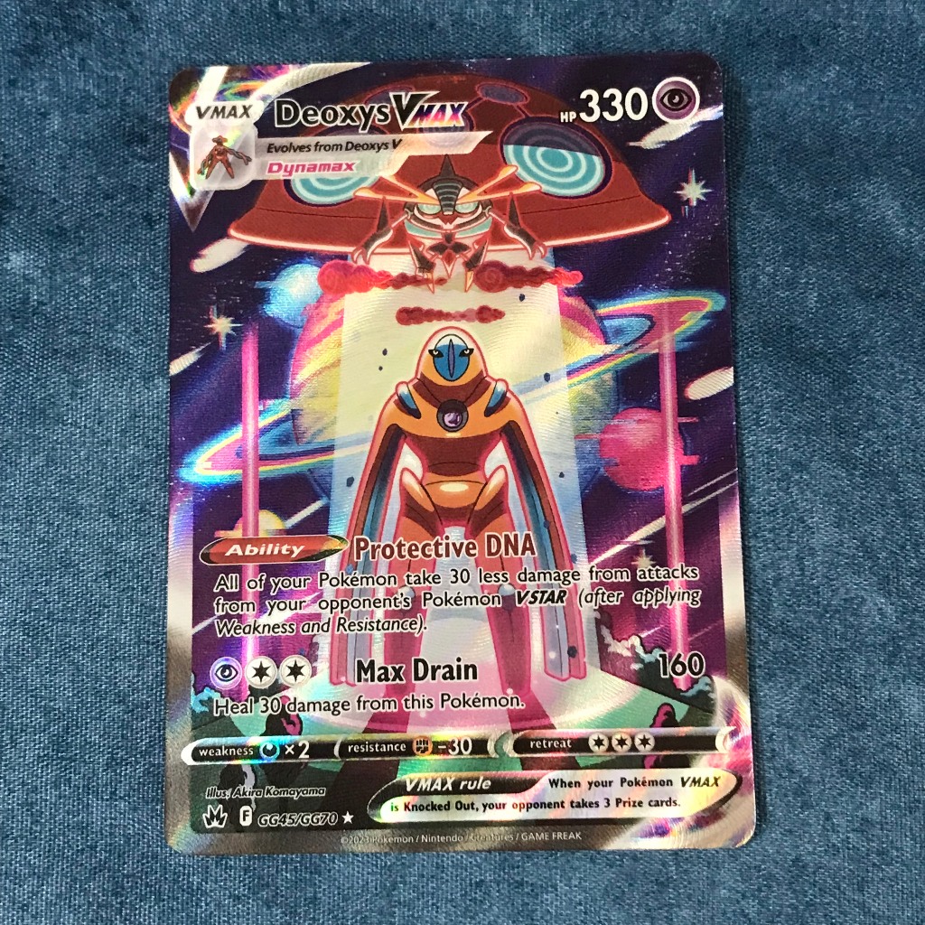 Thẻ hình Pokemon Deoxys VMAX GG45/GG70 - Lá bài lẻ Galarian Gallery Ultra Rare tiếng Anh chính hãng