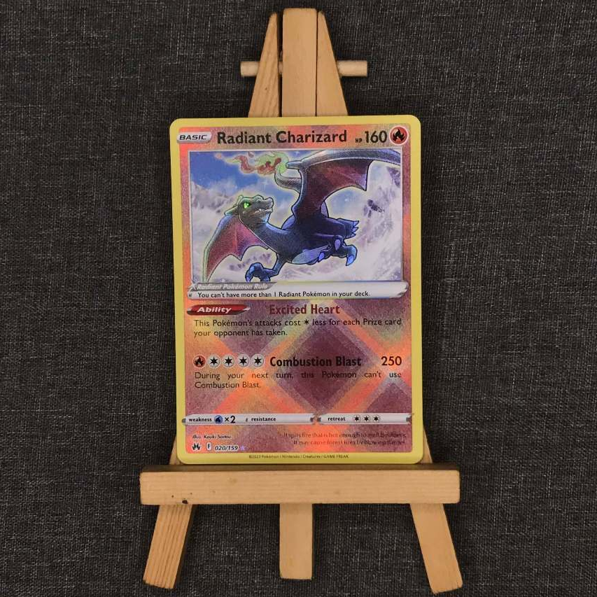 Thẻ hình Pokemon Radiant Charizard 020/159 - Lá bài lẻ Crown Zenith Radiant Rare tiếng Anh chính hãng