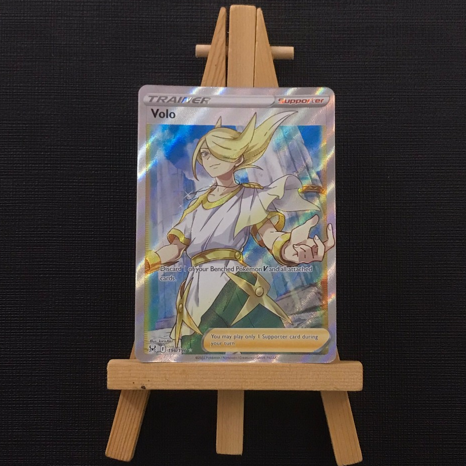 Thẻ hình Pokemon Volo 196/196  - Lá bài lẻ Lost Origin Full Art Ultra Rare tiếng Anh chính hãng