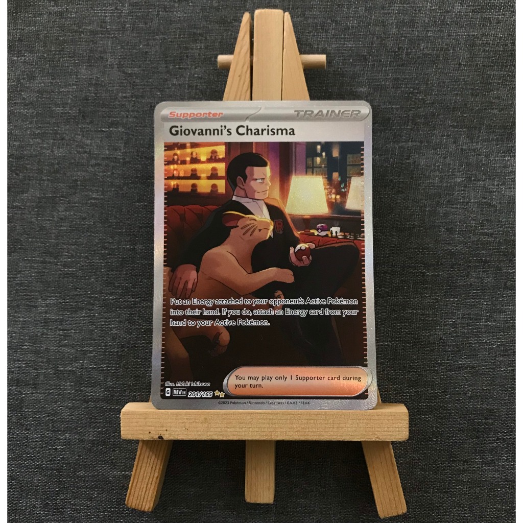 Thẻ hình Pokemon Giovanni's Charisma 204/165 - Lá bài lẻ Scarlet & Violet 151 Special Illustration Rare tiếng Anh chính
