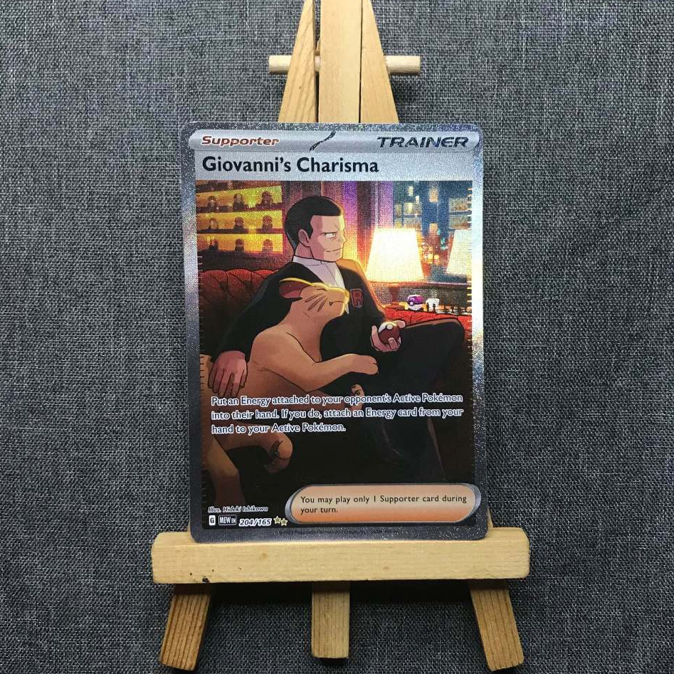 Thẻ hình Pokemon Giovanni's Charisma 204/165 - Lá bài lẻ Scarlet & Violet 151 Special Illustration Rare tiếng Anh chính
