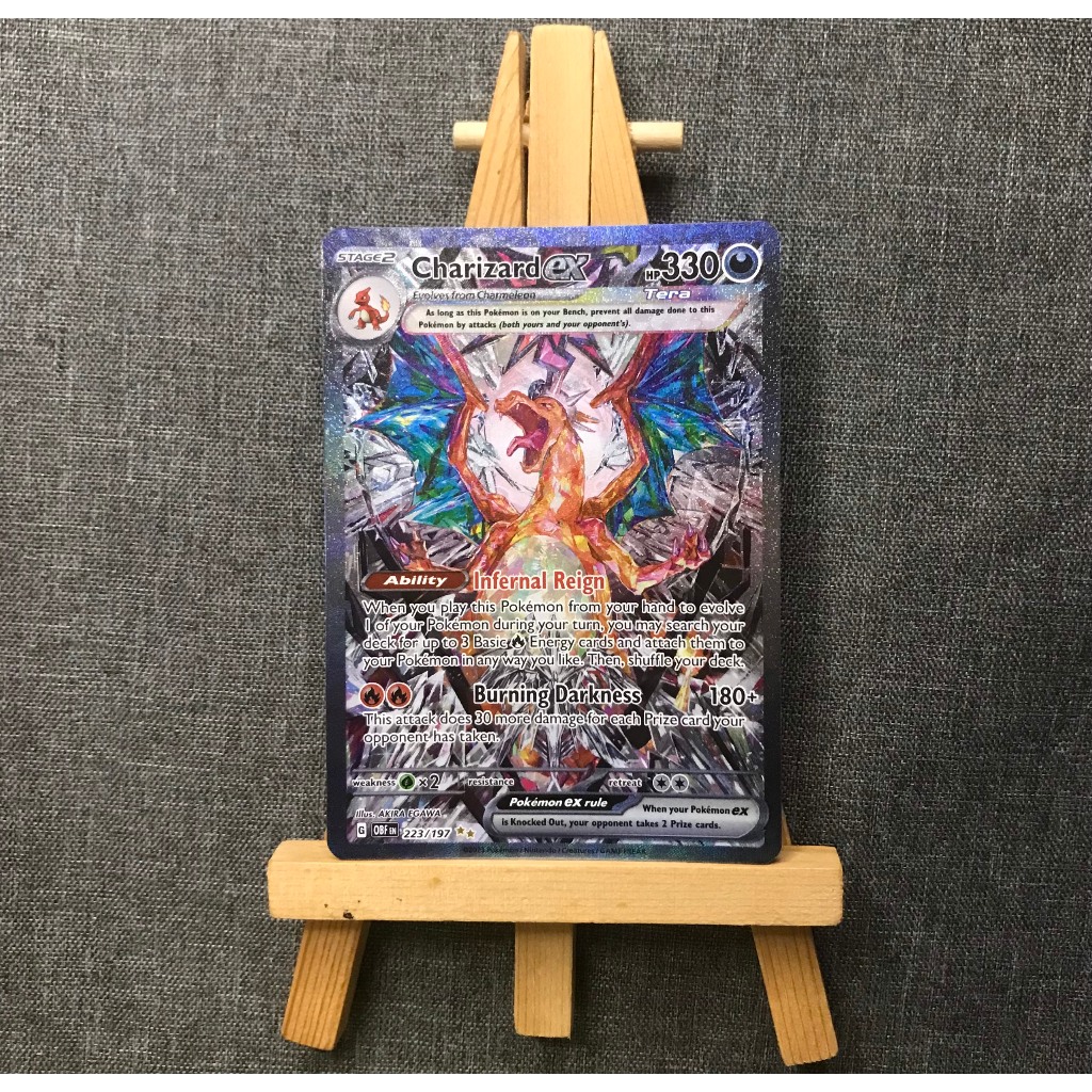 Thẻ hình Pokemon Charizard ex 223/197 - Lá bài lẻ Obsidian Flames Special Illustration Rare tiếng Anh chính hãng