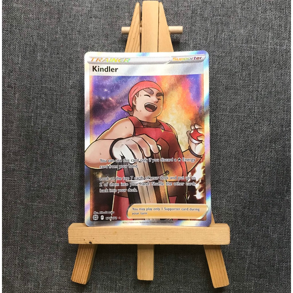 Thẻ hình Pokemon Kindler 170/172  - Lá bài lẻ Full Art Ultra Rare tiếng Anh chính hãng
