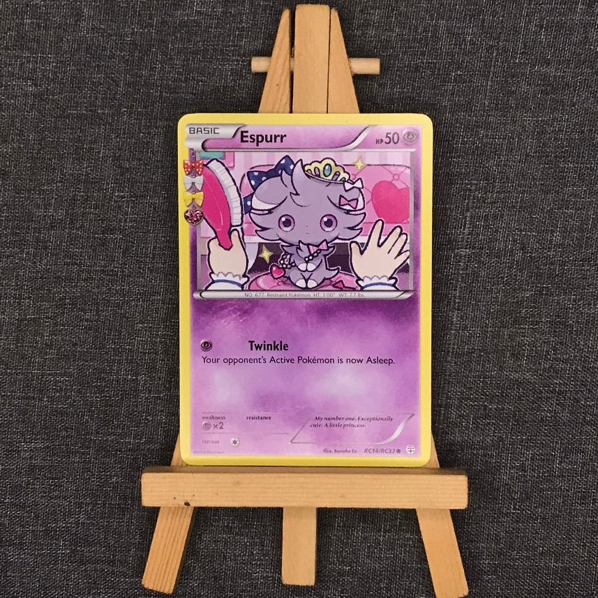 Thẻ hình Pokemon Espurr RC14/RC32 - Lá bài Radiant Collection Common tiếng Anh chính hãng