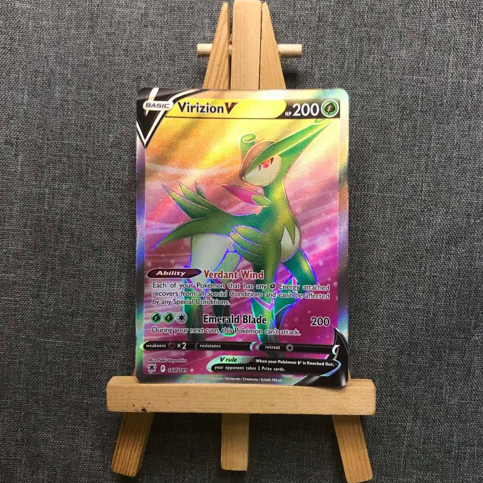 Thẻ hình Pokemon Virizion V 164/189 - Lá bài lẻ Full Art Ultra Rare tiếng Anh chính hãng