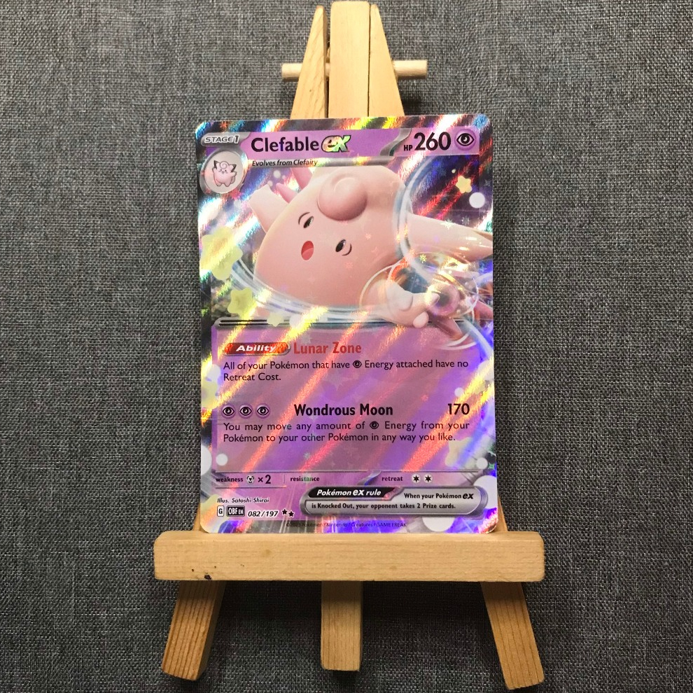 Thẻ hình Pokemon Clefable ex 082/197 - Lá bài lẻ Scarlet & Violet: Obsidian Flames Ultra Rare tiếng Anh chính hãng