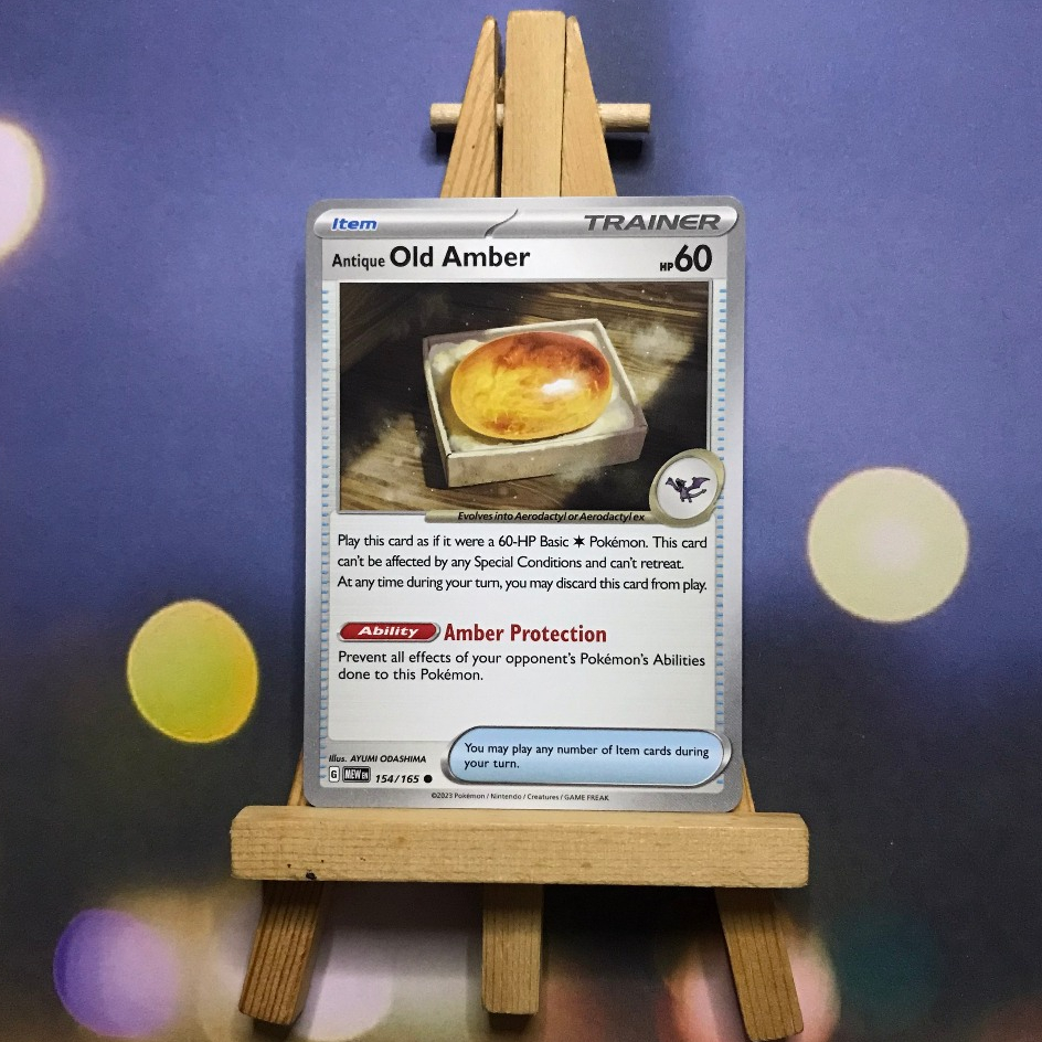 Thẻ hình Pokemon Antique Old Amber 154/165 - Lá bài lẻ Scarlet & Violet 151 Common tiếng Anh chính hãng