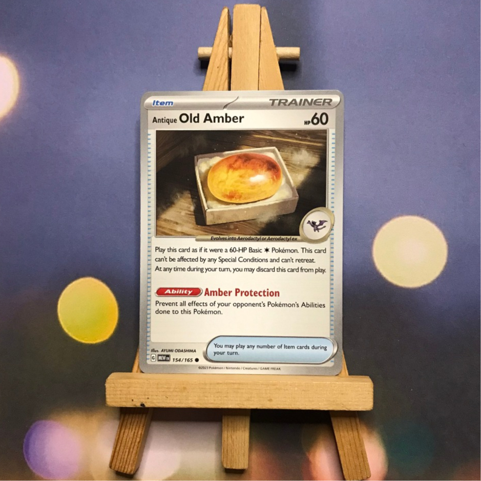 Thẻ hình Pokemon Antique Old Amber 154/165 - Lá bài lẻ Scarlet & Violet 151 Common tiếng Anh chính hãng