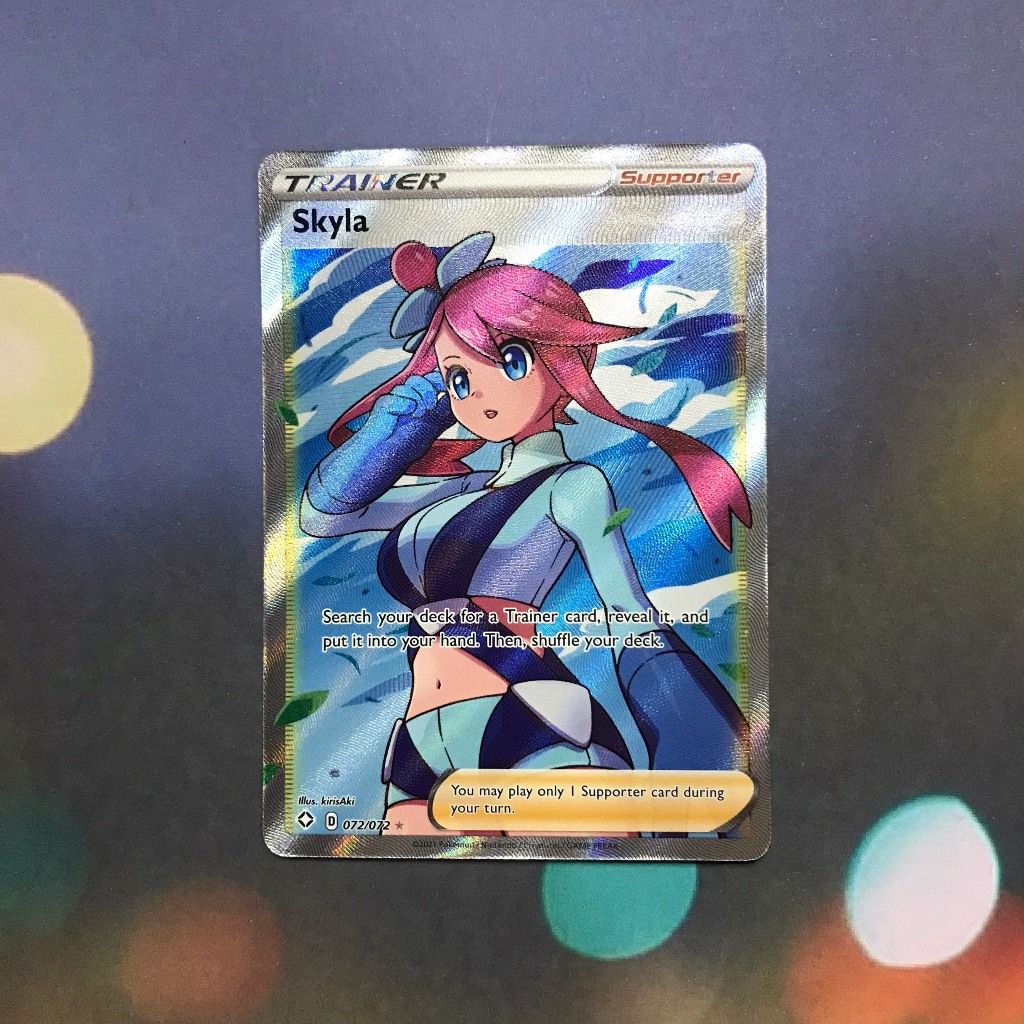 Thẻ hình Pokemon Skyla 072/072 - Lá bài lẻ Full Art Ultra Rare tiếng Anh chính hãng
