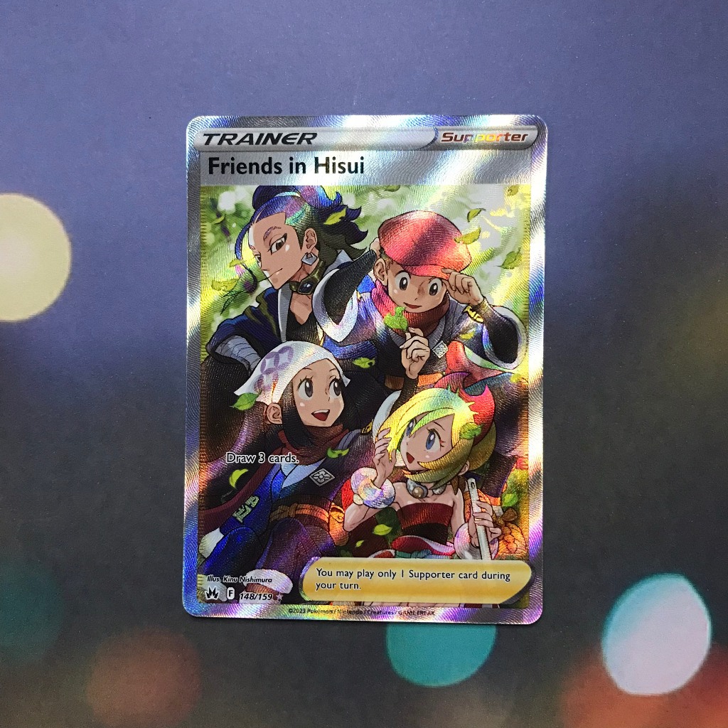 Thẻ hình Pokemon Friends in Hisui 148/159 - Lá bài lẻ Crown Zenith Full Art Ultra Rare tiếng Anh chính hãng