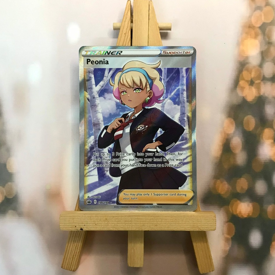 Thẻ hình Pokemon Peonia 196/198 - Lá bài lẻ Scarlet & Violet Base Set Full Art Ultra Rare tiếng Anh chính hãng
