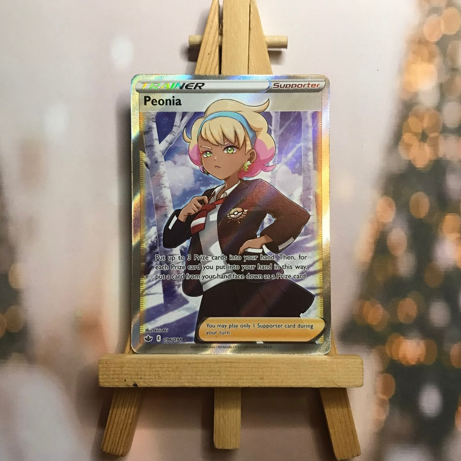 Thẻ hình Pokemon Peonia 196/198 - Lá bài lẻ Scarlet & Violet Base Set Full Art Ultra Rare tiếng Anh chính hãng