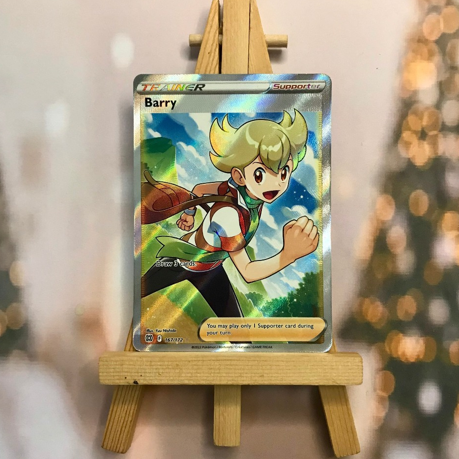 Thẻ hình Pokemon Barry 167/172 - Lá bài lẻ Full Art Ultra Rare tiếng Anh chính hãng