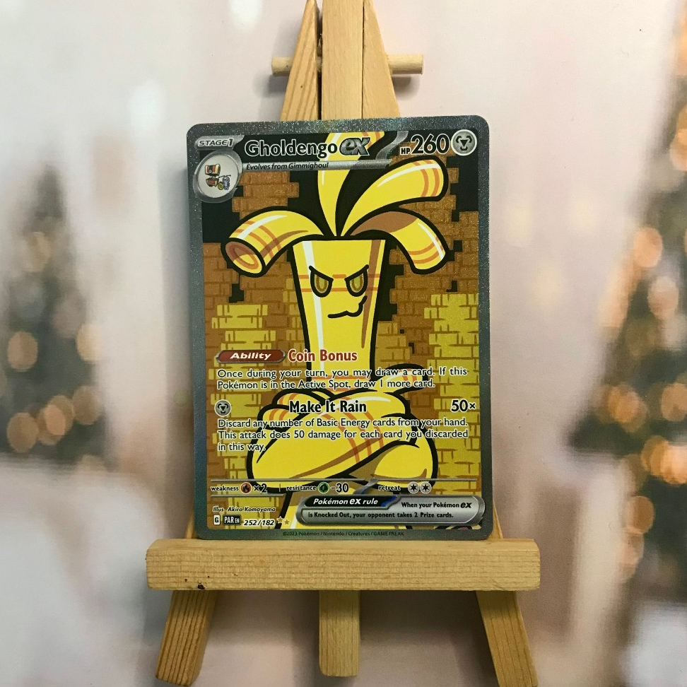 Thẻ hình Pokemon Gholdengo ex 252/182 - Lá bài lẻ Paradox Rift Special Illustration Rare tiếng Anh chính hãng