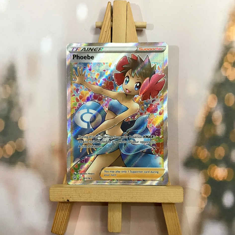 Thẻ hình Pokemon Phoebe 161/163 - Lá bài lẻ Full Art Ultra Rare tiếng Anh chính hãng