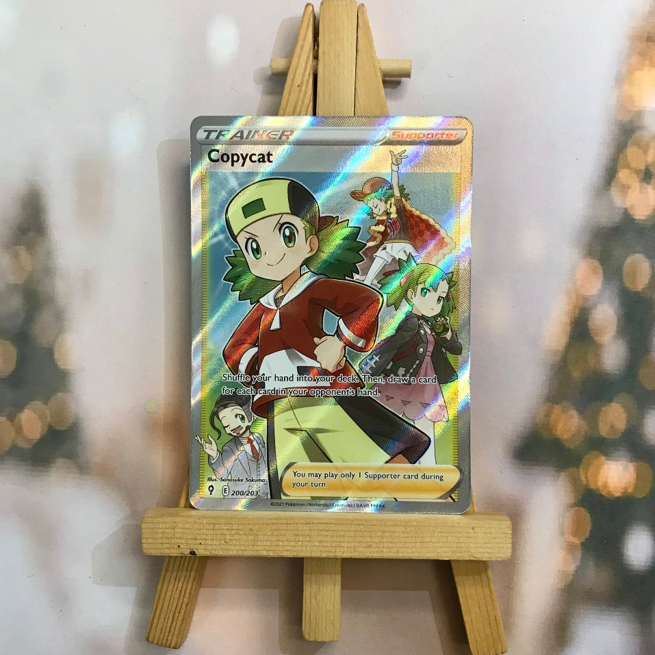 Thẻ hình Pokemon Copycat 200/203 - Lá bài lẻ Full Art Ultra Rare tiếng Anh chính hãng