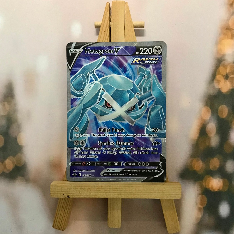 Thẻ hình Pokemon Metagross V 181/198 - Lá bài lẻ Full Art Ultra Rare tiếng Anh chính hãng