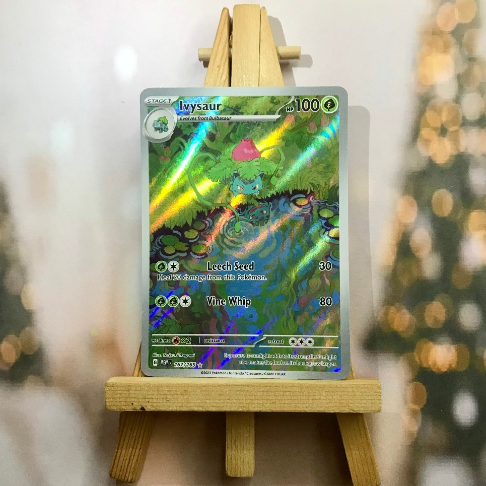 Thẻ hình Pokemon Ivysaur 167/165 - Lá bài lẻ Scarlet & Violet 151 Illustration Rare tiếng Anh chính hãng
