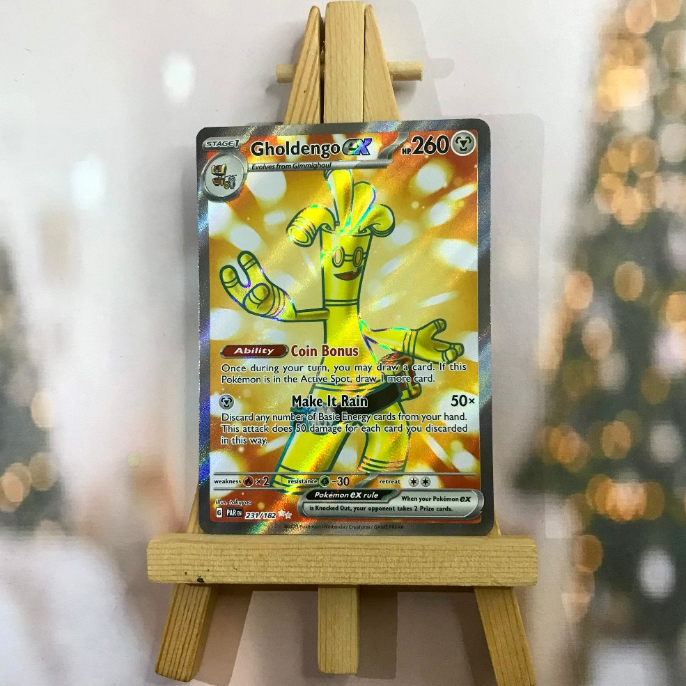 Thẻ hình Pokemon Gholdengo ex 231/182 - Lá bài lẻ Paradox Rift Full Art Secret Rare tiếng Anh chính hãng