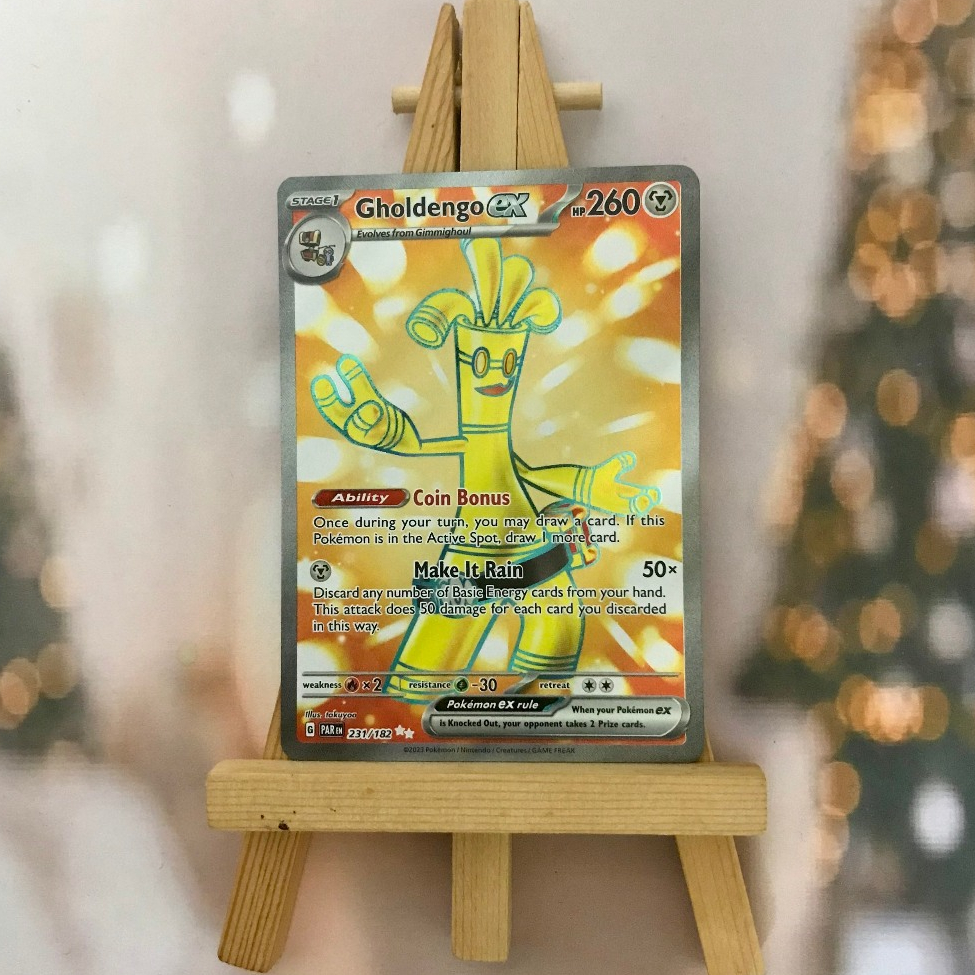 Thẻ hình Pokemon Gholdengo ex 231/182 - Lá bài lẻ Paradox Rift Full Art Secret Rare tiếng Anh chính hãng