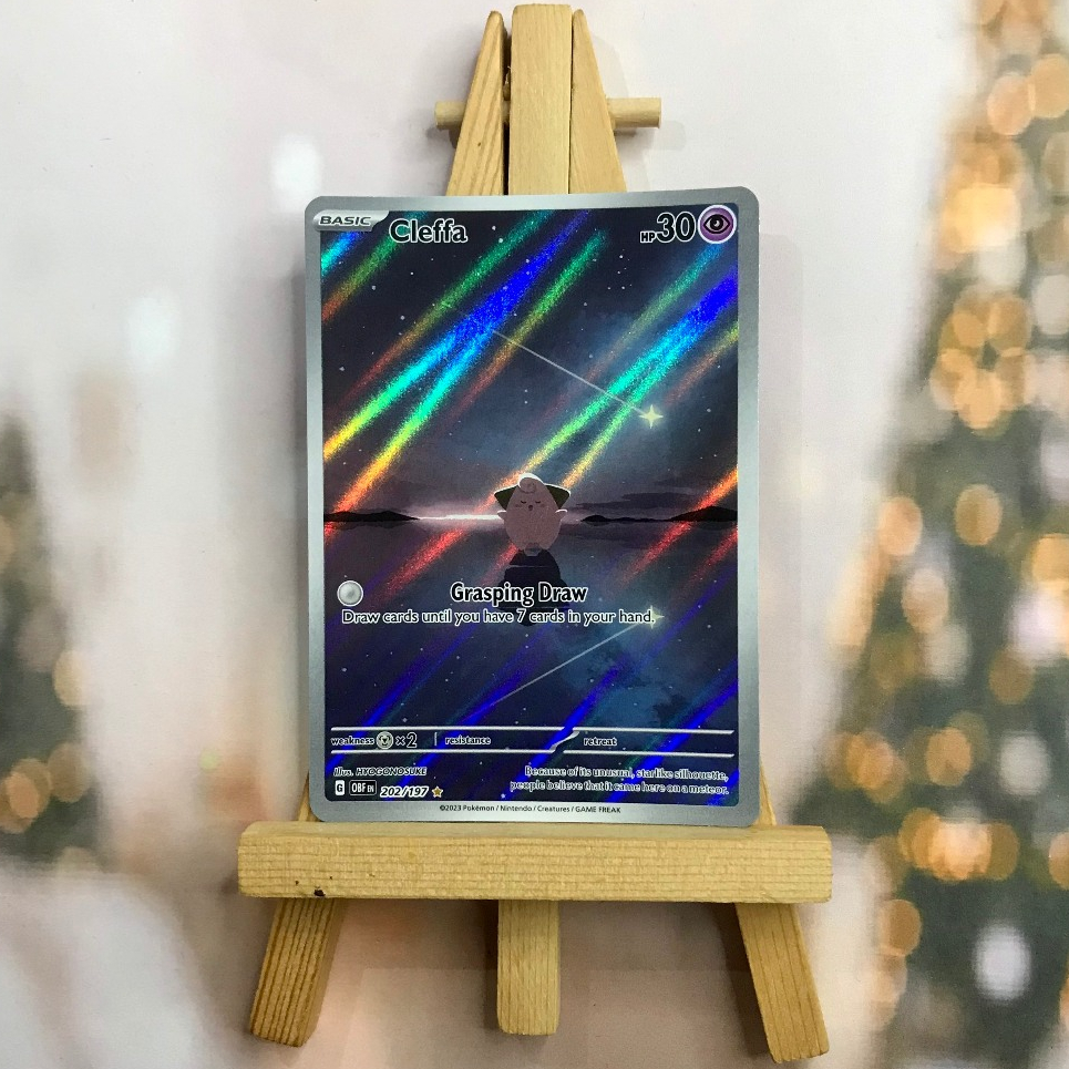 Thẻ hình Pokemon Cleffa 202/197 - Lá bài lẻ Scarlet & Violet: Obsidian Flames Illustration Rare tiếng Anh chính hãng