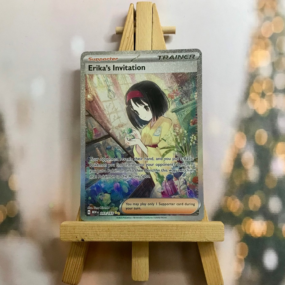 Thẻ hình Pokemon Erika's Invitation - 203/165 - Lá bài lẻ Scarlet & Violet 151 Special Illustration Rare tiếng Anh chính hãng