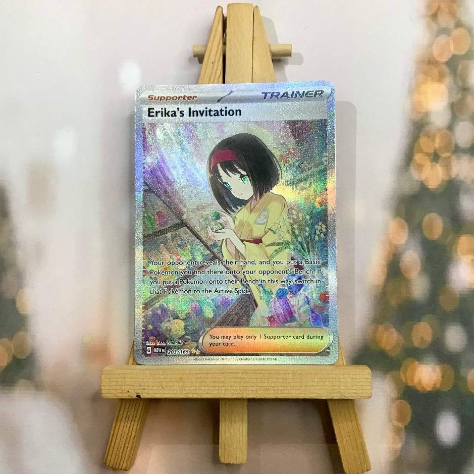 Thẻ hình Pokemon Erika's Invitation - 203/165 - Lá bài lẻ Scarlet & Violet 151 Special Illustration Rare tiếng Anh chính hãng