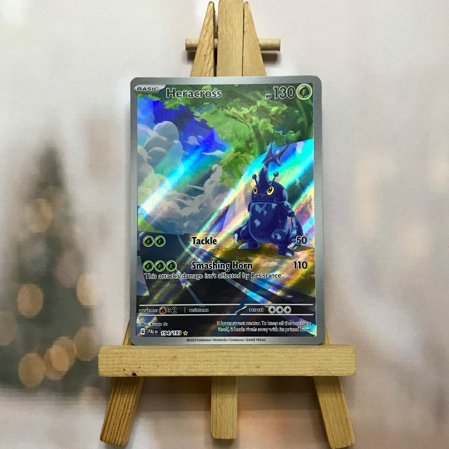 Thẻ hình Pokemon Heracross 194/193 - Lá bài lẻ Paldea Evolved Illustration Rare tiếng Anh chính hãng