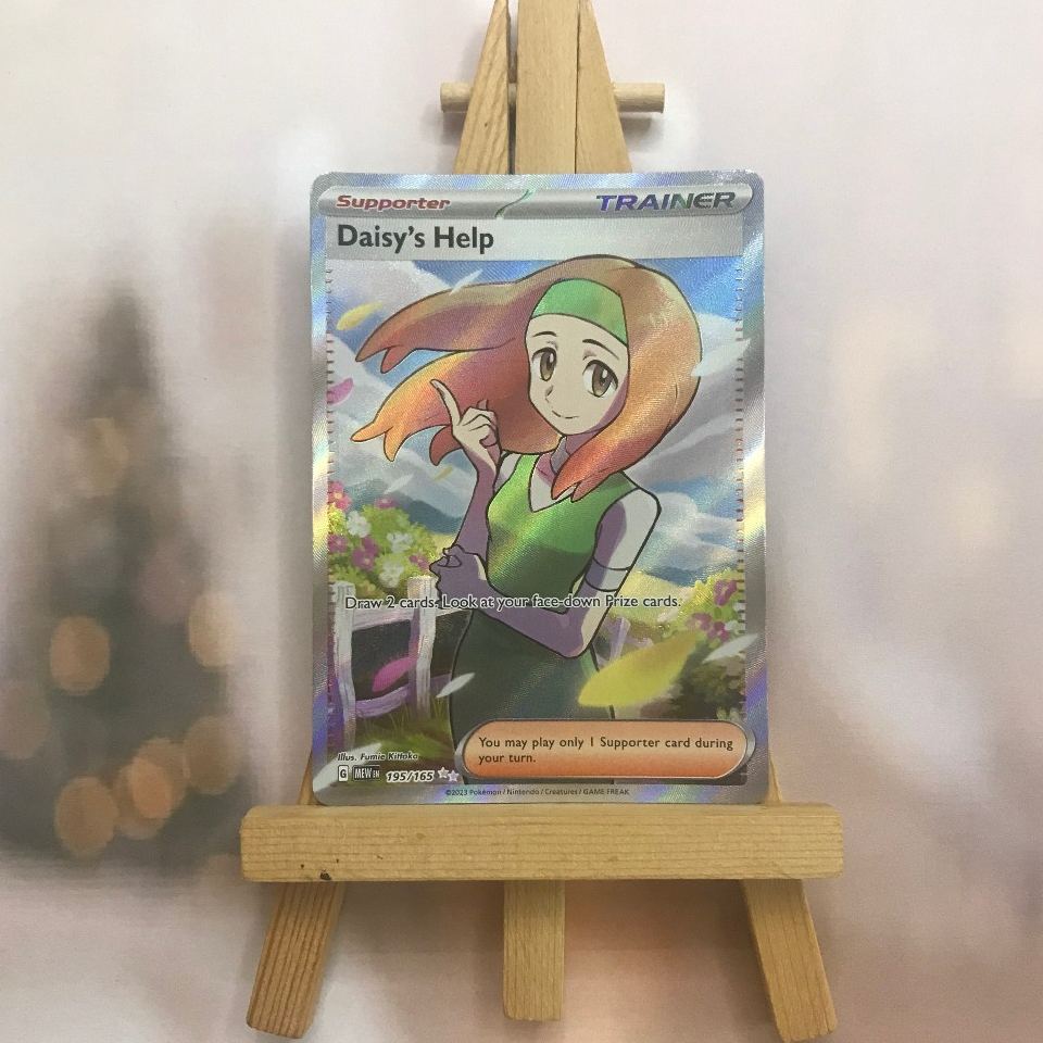 Thẻ hình Pokemon Daisy's Help 195/165 - Lá bài lẻ Scarlet & Violet 151 Full Art Secret Rare tiếng Anh chính hãng