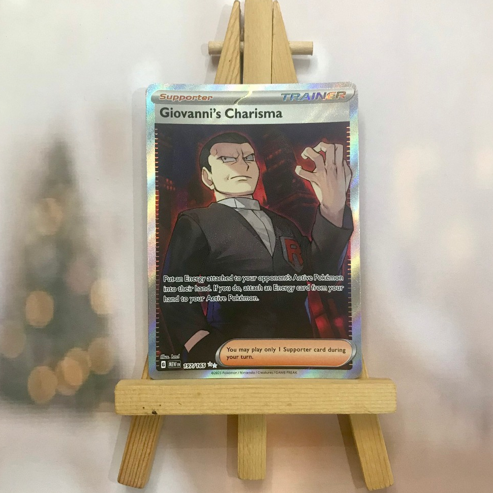 Thẻ hình Pokemon Giovanni's Charisma 197/165 - Lá bài lẻ Scarlet & Violet 151 Full Art Secret Rare tiếng Anh chính hãng