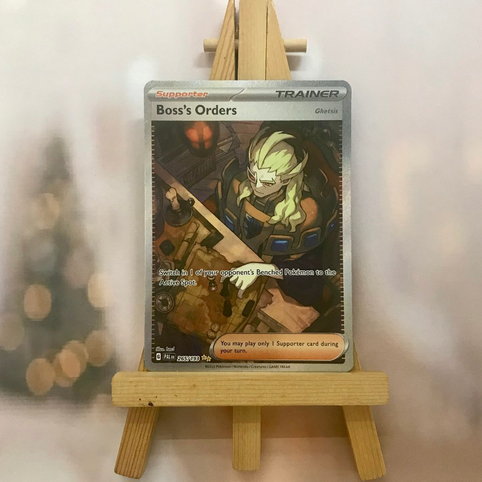 Thẻ hình Pokemon Boss's Orders 265/193 - Lá bài lẻ Paldea Evolved Special Illustrion Rare tiếng Anh chính hãng